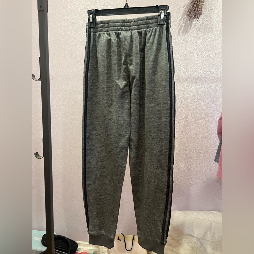 adidas Gray Joggers with Black Stripes